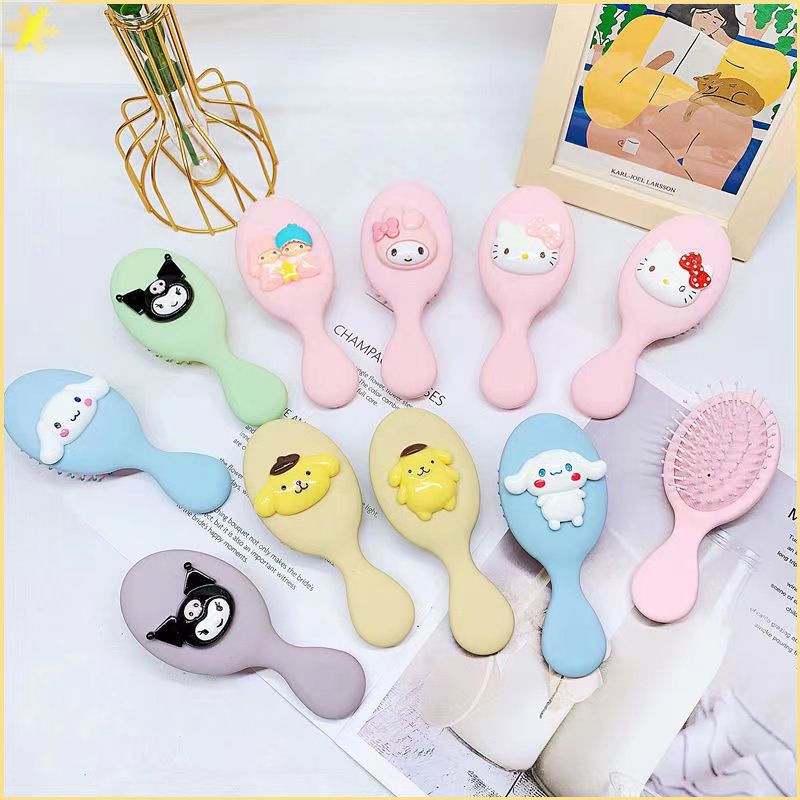 Sanrio หวีนวดผม แบบพกพา ลายการ์ตูนสุนัขพุดดิ้ง ชินนาม่อนโรลคุโรมิน่ารัก สไตล์เกาหลี