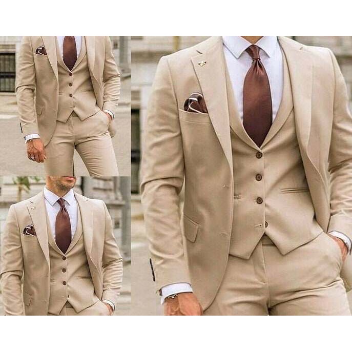 MEN SUIT - Ivory Men Suit - Men 3 Piece suit - Elegant Men Suit - Men Wedding Suit - Wedding Wear Su