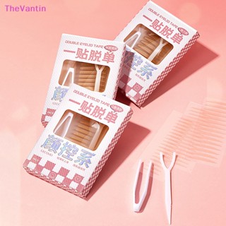 Thevantin เทปสติกเกอร์ไฟเบอร์ใส มีกาวในตัว กันน้ํา สําหรับติดตาสองชั้น 90 ชิ้น