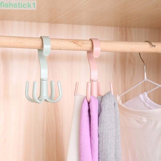 Fishstick1 ไม้แขวนเสื้อ หมุนได้ ประหยัดพื้นที่ สําหรับห้องครัว แขวนผ้าพันคอ