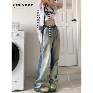 EOENKKY  กางเกงขายาว กางเกงยีสน์ผู้หญิง ทรงหลวม ๆ ตรง Retro Hip Hop Pants 2023 NEW Style  Comfortable ทันสมัย Beautiful Stylish A27L0F7 36Z230909