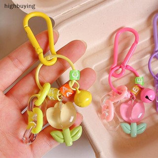 [highbuying] พวงกุญแจเรซิ่น จี้รูปดอกทิวลิป แฟชั่น สําหรับแขวนตกแต่งรถยนต์ พร้อมส่ง