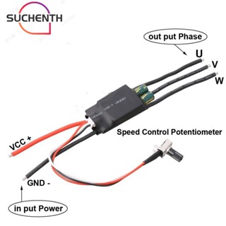 Suchenth บอร์ดไดร์เวอร์มอเตอร์ไร้แปรงถ่าน DC 3 เฟส 200W BLDC โพเทนชิโอมิเตอร์ DC 7-24V BLDC ESC