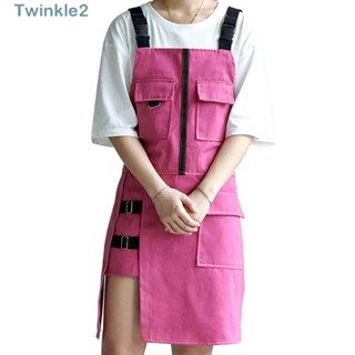 Twinkle ผ้ากันเปื้อน สีชมพู คาวบอย ที่จําเป็นในครัว ยาว และหนา ปรับขนาดได้ ผ้ากันเปื้อนเชฟ ทําอาหาร สม็อค