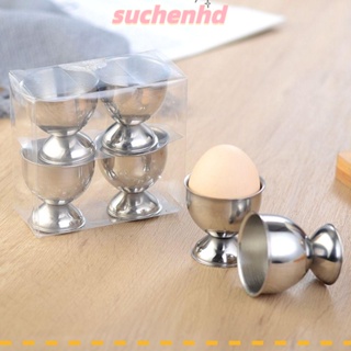 Suchenhd ถาดวางไข่ต้ม สเตนเลส อเนกประสงค์ แบบพกพา สะดวก สําหรับห้องครัว 4 ชิ้น