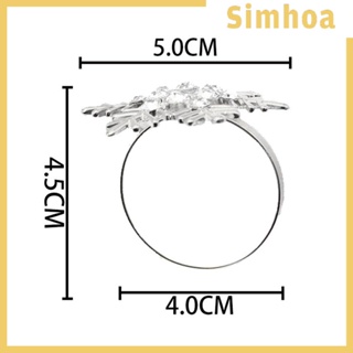[SIMHOA] แหวนโลหะ รูปเกล็ดหิมะ สําหรับรัดผ้าเช็ดปาก 6 ชิ้น