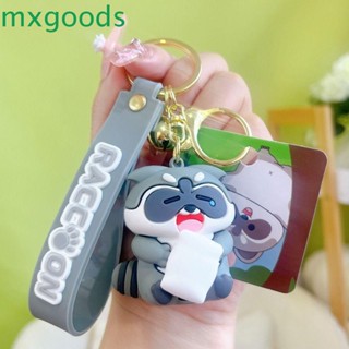 Mxgoods เคสหูฟัง โลหะผสม รูปสัตว์ แรคคูน พวงกุญแจ แฟชั่นสร้างสรรค์ สําหรับตกแต่งกระเป๋าเป้สะพายหลัง