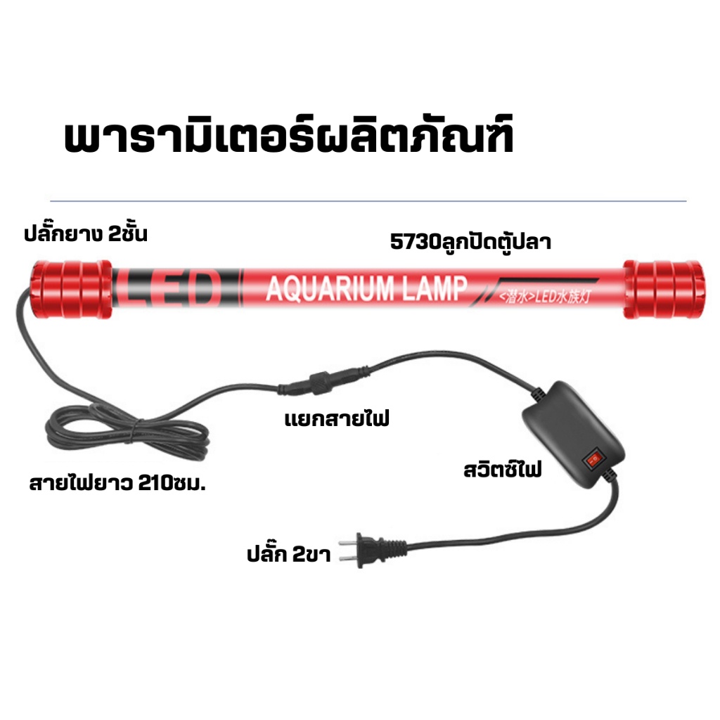 DRAGON LIGHT LED  2in1รุ่น DG-52 DG-72 มี4สี 4แถวหลอดไฟสำหรับปลาสวยงามทุกชนิด น้ำไม่เปลี่ยนสี