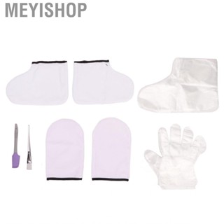 Meyishop Wax Set Transparent Spa Care Socks Brush Small Purple