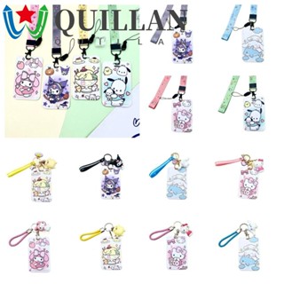 Quillan ที่ใส่บัตรรถบัส อะคริลิค ลายการ์ตูนแมว KT Melody Kuromi สร้างสรรค์ พร้อมพวงกุญแจ สําหรับเด็กผู้หญิง