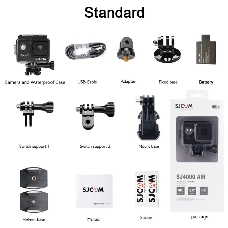 [SJCAM SJ4000 AIR กล้องGoPro]กล้องโกโปรกันน้ำ Ultra HD 4K WIFI Sport DV  Action Camera 2.0นิ้วหน้าจอ กล้องติดหมวกกันน็อก thumbnail 10