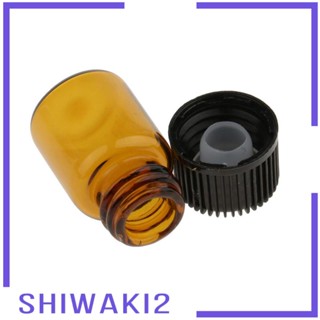 [Shiwaki2] ขวดแก้วเปล่า พร้อมสกรู สีดํา สีน้ําตาล 1 มล. 20 ชิ้น