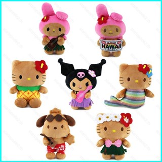 ตุ๊กตายัดนุ่น Sanrio Hawaii Series Kuromi Melody Hello Kitty ของเล่นสําหรับเด็ก