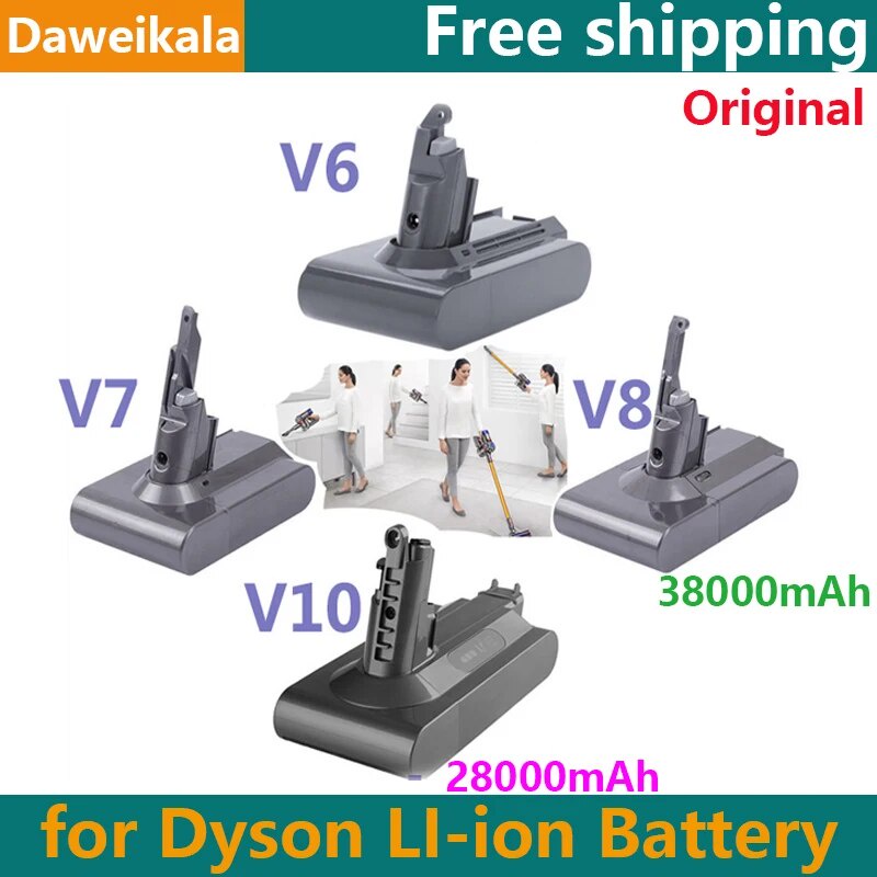 2023 21.6V 28000mAh Li-ion Battery for Dyson V6/V7/V8/V10 DC62 DC74 SV09 SV07 SV03 965874-02 Vacuum Cleaner Battery L30
