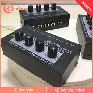 [Mibum] เครื่องมิกเซอร์เสียง 12V 4 ช่อง คุณภาพสูง ขนาดเล็ก พกพาง่าย สําหรับกีตาร์ เบส คีย์บอร์ด สตูดิโอ บันทึกเสียงเวที