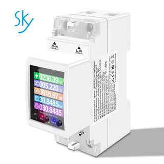 At2pw 100A Tuya WIFI Din Rail Energy Meter Smart Switch รีโมทคอนโทรล อะไหล่อุปกรณ์เสริม AC 220V ดิจิทัลโวลต์ Kwh เครื่องวัดความถี่