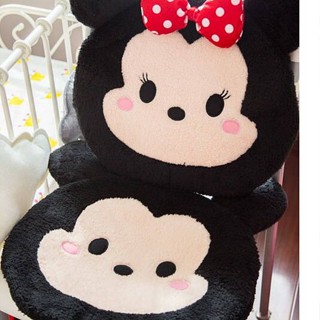 【Barley】 Mickey Minnie Cartoon Plush Car Cushion Soft Chair Cushion Cartoon Couple Cushion Plush Chair Cushion Thin Cushion VVpT