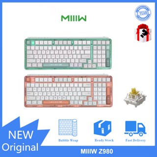 Miiiw Z980 คีย์บอร์ดบลูทูธไร้สาย สามโหมด แบบใส