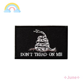 June แผ่นสติกเกอร์ PVC ปักลาย Dont Tread on Me สําหรับตกแต่งบ้าน DIY