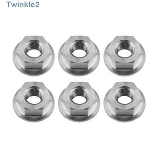 Twinkle น็อตหน้าแปลนหกเหลี่ยม ไทเทเนียม M8 DIN6923 M8 Pitch (1.25 มม.) สีเงิน 6 ชิ้น