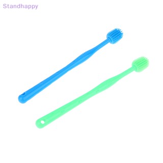 Standhappy แปรงสีฟันซิลิโคน ขนแปรงนุ่มมาก ทําความสะอาดช่องปาก และใบหน้า สําหรับสัตว์เลี้ยง แมว สิวหัวดํา