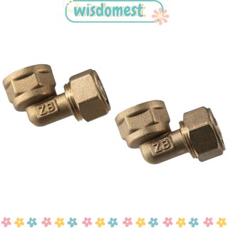 Wisdomest ข้อต่อท่อทองแดง 90 องศา รูปตัว L ทนทาน สําหรับห้องอาบน้ํา 2 ชิ้น