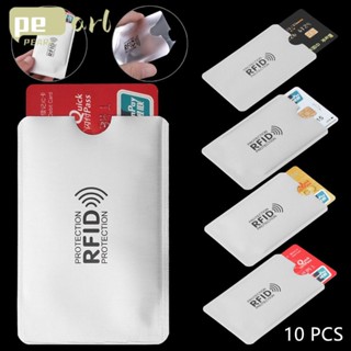 Pearlth ปลอกป้องกันการ์ด Rfid อลูมิเนียม ป้องกัน Rfid Wallet 10 ชิ้น