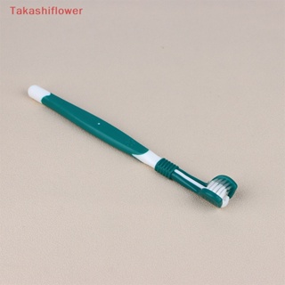 (Takashiflower) แปรงสีฟันสามด้าน ทําความสะอาดฟัน สําหรับสัตว์เลี้ยง สุนัข แมว