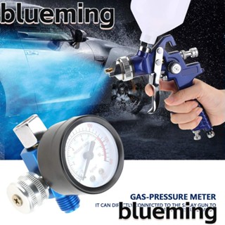 Blueming2 เครื่องควบคุมความดันอากาศ เกจวัดความดันสเปรย์ ปรับได้ สีฟ้า 0 ถึง 180PSI 1/4 เกลียวสีสเปรย์ ตัวควบคุมความดัน ลดการทํางานซ้ํา