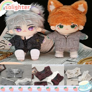 Solighter ชุดเสื้อผ้า ผ้าฝ้าย 20 ซม. 5 สี สําหรับตุ๊กตาไอดอล 4 ชิ้น ต่อชุด