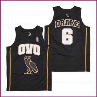 เสื้อกีฬาบาสเก็ตบอล ลาย YP2 No.6 Drake OVO Jersey พลัสไซซ์ สําหรับผู้ชาย และผู้หญิง PY2