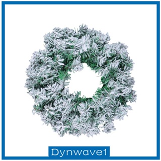 [Dynwave1] พวงหรีดหิมะประดิษฐ์ สีเขียว สําหรับแขวนตกแต่งประตู เทศกาลคริสต์มาส