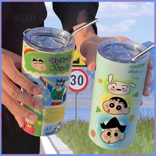 🥤สินค้าแอนิเมชั่น Limited Cartoon Cup🥤แก้วกระติกน้ําร้อน สเตนเลส ลายการ์ตูนชินจัง สําหรับใส่กาแฟ โคล่า