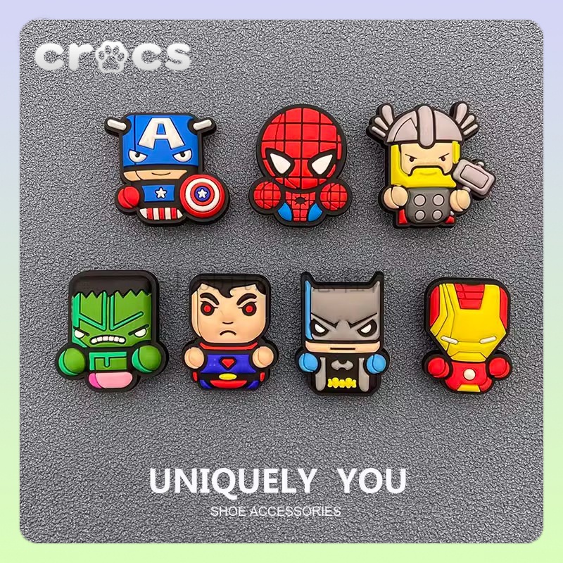 jibbitz crocs Marvel Co-Branded Hole Shoe Buckle jibbitz Hole Shoe Buckle Spiderman Iron Man Hole Shoe Accessories Batman Hole Shoe Buckle Flower