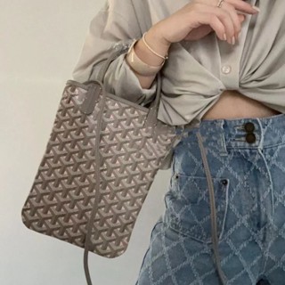 จัดส่งด่วน Goyard Goyard Dog Tooth Bag Poitiers สไตล์ใหม่ กระเป๋าสะพายไหล่ข้างเดียว กระเป๋าถือ กระเป๋าช้อปปิ้ง กระเป๋าคุณแม่