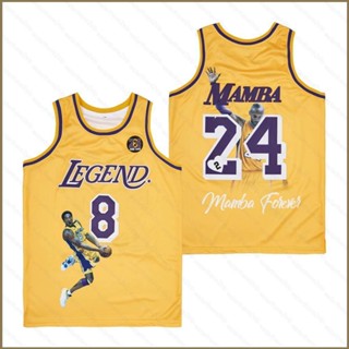 เสื้อกีฬาบาสเก็ตบอล ลายทีม Bryant Mamba No.24 สไตล์เรโทร พลัสไซซ์ สําหรับผู้ชาย และผู้หญิง