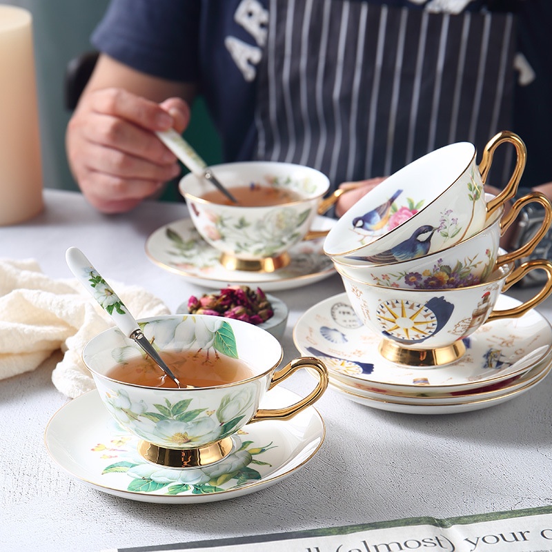 High-end Garland Bone China ถ ้ วยกาแฟชุดถ ้ วยเซรามิคถ ้ วยชาเซรามิคชุดชา Garland Bone China ถ ้ วยกาแฟยุโรปของขวัญกล ่ อง