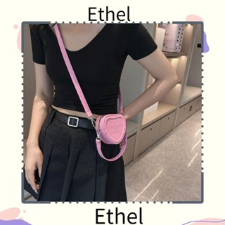 Ethel1 กระเป๋าสะพายข้าง หนัง Pu รูปหัวใจ กระเป๋าสะพายไหล่ กระเป๋าถือ ขนาดเล็ก เรียบง่าย สําหรับผู้หญิง