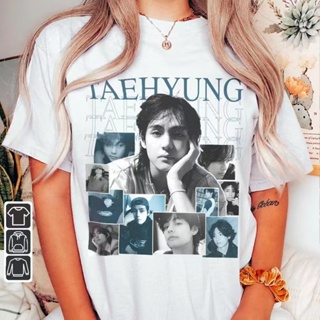 เสื้อยืดแขนสั้นลําลอง คอกลม ผ้าฝ้าย พิมพ์ลาย Kpop BANGTAN V Kim Tae Hyung Layover FIRST SOLO ALBUM สไตล์ฮิปฮอป สําหรับผู้ชาย และผู้หญิง