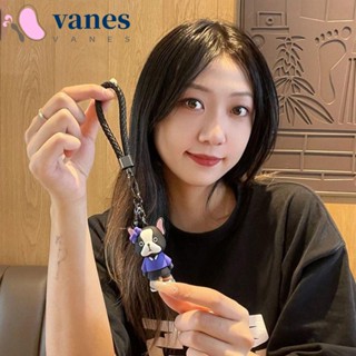 Vanes1 พวงกุญแจ จี้การ์ตูนบูลด็อก โลหะผสม สไตล์เกาหลี สําหรับผู้ชาย