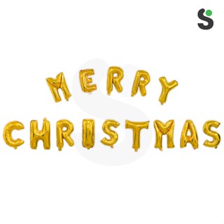 เซตฟอยล์บอลลูน MERRY CHRISTMAS สำหรับปาร์ตี้คริสต์มาส