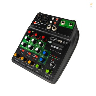 Stereo Portable Sound Mixing Console - Professional Audio Mixer with USB, Bluetooth, and MP3 Compatibility - 4-Channel Digital Mixer with 48V Phantom Power - Perfect for Live Performances and Studio Recording