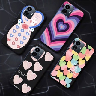 เคสโทรศัพท์ซิลิโคน TPU แบบนิ่ม กันกระแทก ลายหัวใจ สําหรับ Vivo Y02 Y02S Y16 Y22S Y35 Y36 Y52 Y55 Y72 Y75 Y77 Y78 5G