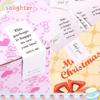 Solighter ป้ายฉลากซีล ลาย Thank You สําหรับตกแต่งบรรจุภัณฑ์ 30 ชิ้น