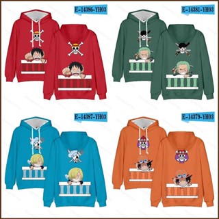 Cool เสื้อกันหนาวลําลอง แขนยาว มีฮู้ด ลายการ์ตูนอนิเมะ One Piece 3d แฟชั่น สําหรับทุกเพศ