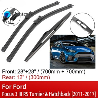 Flightcar ใบปัดน้ําฝน ด้านหน้า และด้านหลัง อุปกรณ์เสริม สําหรับ Ford Focus 3 III RS Turnier &amp; Hatchback 2011-2017 28 นิ้ว +28 นิ้ว +12 นิ้ว 2016 2017