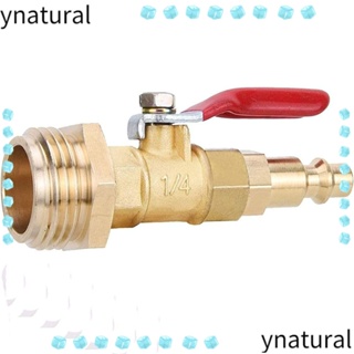 Ynatural ชุดอะแดปเตอร์เป่าลม ตัวผู้ 3/4 นิ้ว เกลียว GHT ทองเหลือง เชื่อมต่อเร็ว บอลวาล์วตัวผู้ 1/4 นิ้ว RV ฤดูหนาว