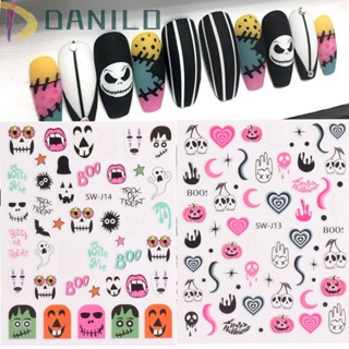 Danilo สติกเกอร์ติดตกแต่งเล็บ ลายฟักทอง ตาชั่วร้าย ฮาโลวีน 1 แผ่น