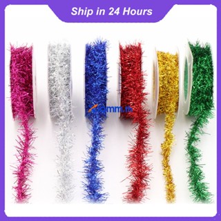 Richanghuodong 1.5 M ตกแต่งคริสต์มาส Tinsel แถบสี DIY เหล็กลวดลวดขนสัตว์เทศกาลอุปกรณ์ริบบิ้น