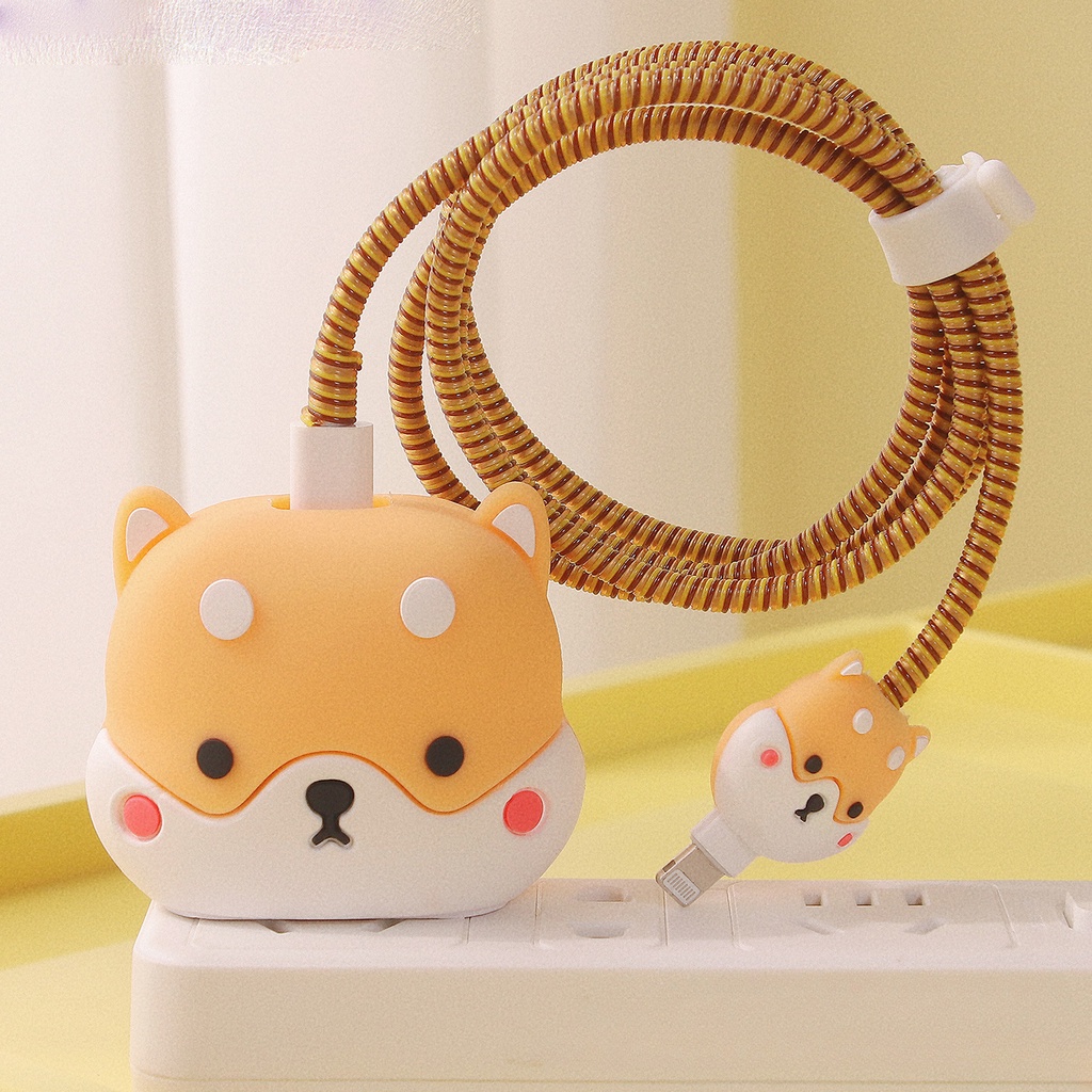 4 in 1 เคสที่ชาร์จเร็ว ลายการ์ตูนน่ารัก สําหรับ Apple 20w 18w